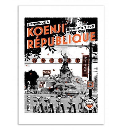 Art-Poster - Tokyo-Paris République - Paiheme studio