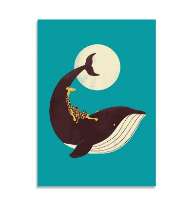 Card 10,5 x 14,8 cm - The giraffe and the whale - Jay Fleck