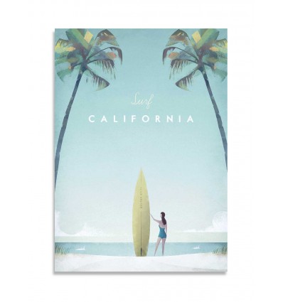 Card 10,5 x 14,8 cm - Surf California - Henry Rivers