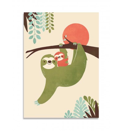 Carte 10,5 x 14,8 cm - Mama Sloth - Jay Fleck