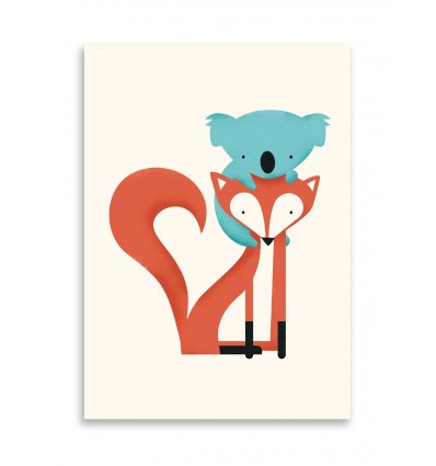 Card 10,5 x 14,8 cm - Fox and Koala - Jay Fleck