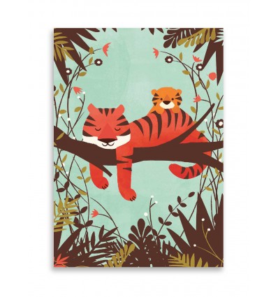 Card 10,5 x 14,8 cm - Sleeping tiger - Jay Fleck
