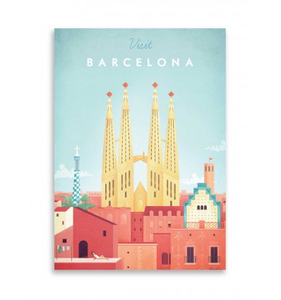 Card 10,5 x 14,8 cm - Visit Barcelona - Henry Rivers