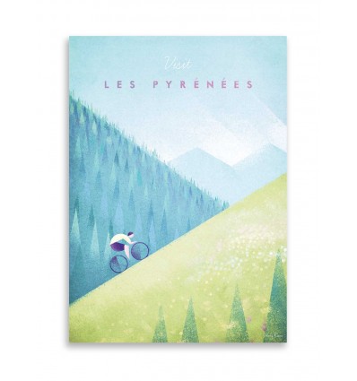 Card 10,5 x 14,8 cm - Visit Les Pyrénées - Henry Rivers