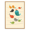 Art-Poster - Colorfull birds - Jay Fleck - Cadre bois chêne