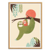 Art-Poster - Mama Sloth - Jay Fleck - Cadre bois chêne