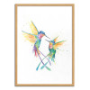 Art-Poster - Happy Humminbirds - Marc Allante - Cadre bois chêne