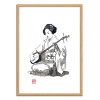 Art-Poster - Geisha Version 2 - Pechane Sumie - Cadre bois chêne