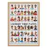 Art-Poster - Legendary Tennis Players - Olivier Bourdereau - Cadre bois chêne