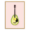 Art-Poster - Avocado Guitar - Paul Fuentes - Cadre bois chêne