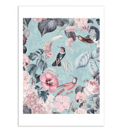 Art-Poster - Romantic Hummingbirds Pink - Andrea Haase
