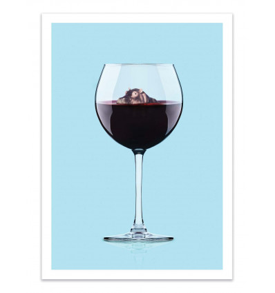 Art-Poster - Hippo wine - Artem Pozdnyakov