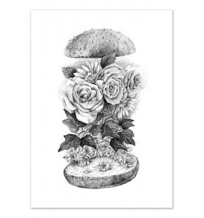 Art-Poster - Flower burger - Mike Koubou