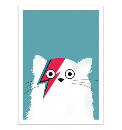 Art-Poster - Cat Bowie White - Doozal