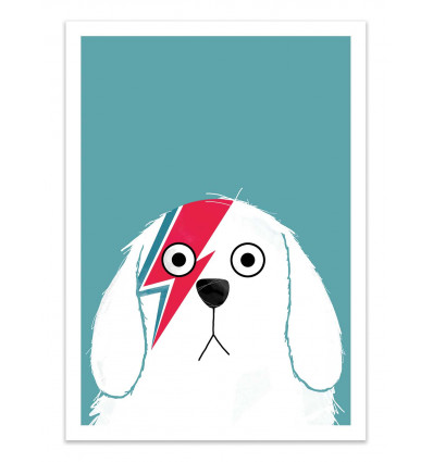 Art-Poster - Dog Bowie White - Doozal