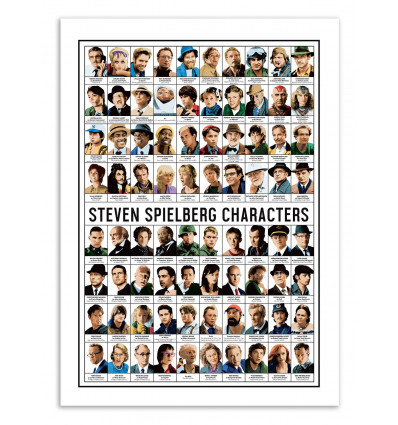 Art-Poster - Steven Spielberg characters - Olivier Bourdereau