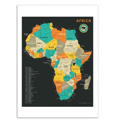 Africa Map - Jazzberry Blue