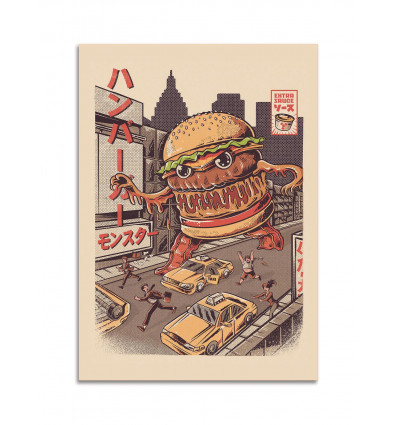 Card 10,5 x 14,8 cm - Burgerzilla - Ilustrata
