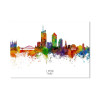 Card 10,5 x 14,8 cm - Lyon France Skyline (Colored Version) - Michael Tompsett