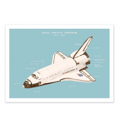 Art-Poster - Space Shuttle - Florent Bodart