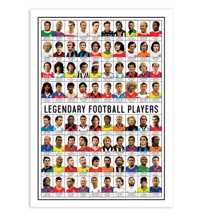 Art-Poster 50 x 70 cm - Legendary Football Players - Olivier Bourdereau