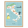 Art-Poster - Italy Map Travel Poster - Henry Rivers