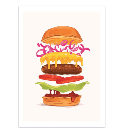 Art-Poster - Anatomy of a burger - Barrie Jones
