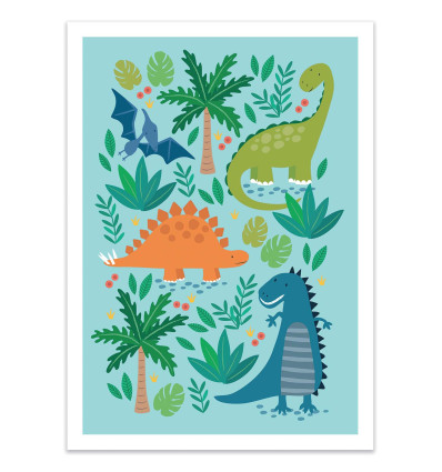 Art-Poster - Dino land - Klara Hawkins