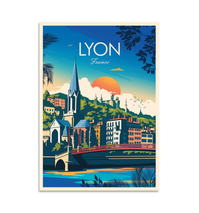 Card 10,5 x 14,8 cm - Lyon - Studio Inception
