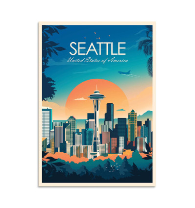 Card 10,5 x 14,8 cm - Seattle - Studio Inception