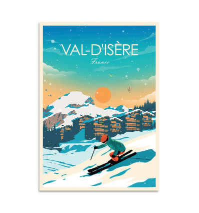 Card 10,5 x 14,8 cm - Val-d'Isere - Studio Inception