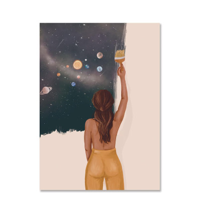Carte 10,5 x 14,8 cm - Paint your own universe - Illustre Mayon