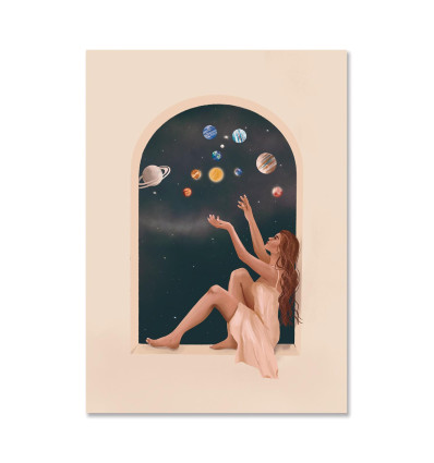 Carte 10,5 x 14,8 cm - The whole universe - Illustre Mayon