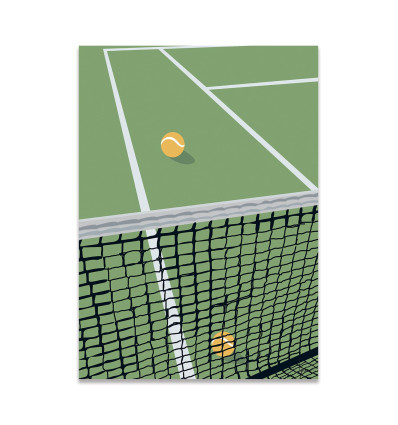 Carte 10,5 x 14,8 cm - Filet Tennis Green - LPX Illustration