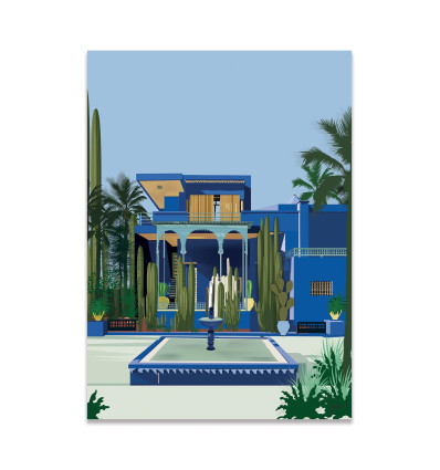 Carte 10,5 x 14,8 cm - Jardin Majorelle Marrakech - LPX Illustration