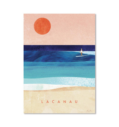 Carte 10,5 x 14,8 cm - Surf Lacanau - Henry RIvers