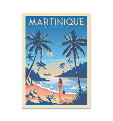 Carte 10,5 x 14,8 cm - Martinique - Olahoop Travel Posters