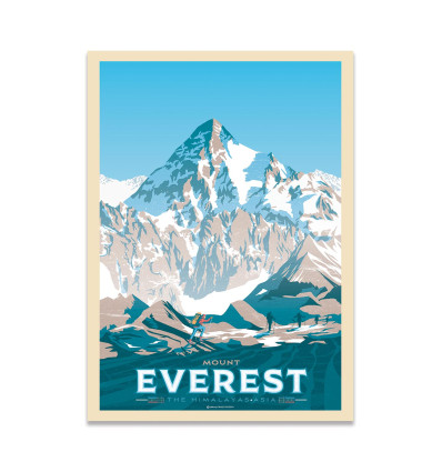 Carte 10,5 x 14,8 cm - Mount Everest - Olahoop Travel Posters
