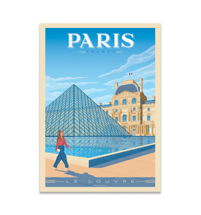 Carte 10,5 x 14,8 cm - Paris Musée du Louvre - Olahoop Travel Posters