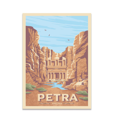 Carte 10,5 x 14,8 cm - Petra Jordanie - Olahoop Travel Posters