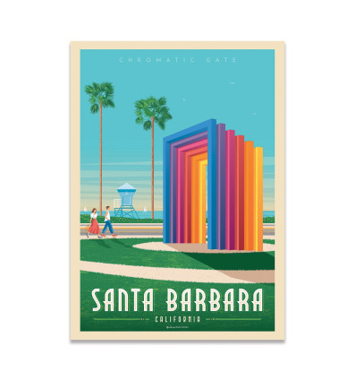 Carte 10,5 x 14,8 cm - Santa Barbara - Olahoop Travel Posters