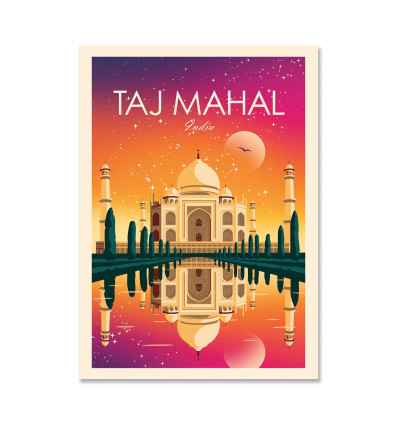 Carte 10,5 x 14,8 cm - Taj Mahal India - Studio Inception