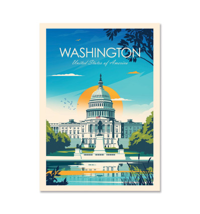 Carte 10,5 x 14,8 cm - Washington - Studio Inception