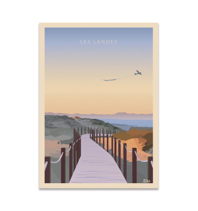 Carte 10,5 x 14,8 cm - Les Landes Version 2 - TuroMemoriesStudio