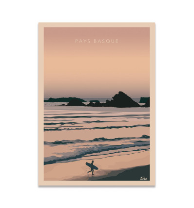 Carte 10,5 x 14,8 cm - Pays Basque Version 2 - TuroMemoriesStudio