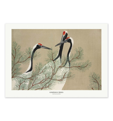 Art-Poster - Cranes From Momoyogusa - Kamisaka Sekka