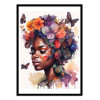 Art-Poster - Watercolor Butterfly African woman V2 - Chromatic fusion studio