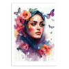 Art-Poster - Watercolor floral arabian woman V2 - Chromatic fusion studio