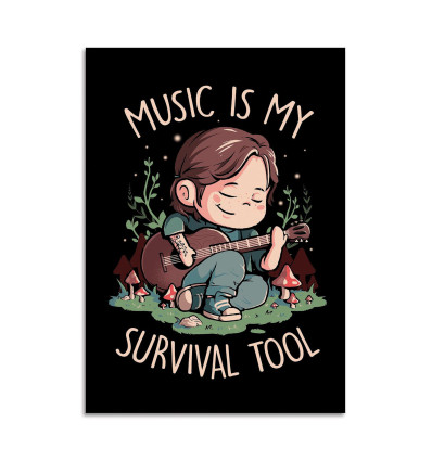 Carte 10,5 x 14,8 cm - Music is my survival tool - EduEly