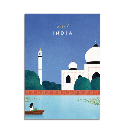 Card 10,5 x 14,8 cm - Visit India - Henry Rivers
